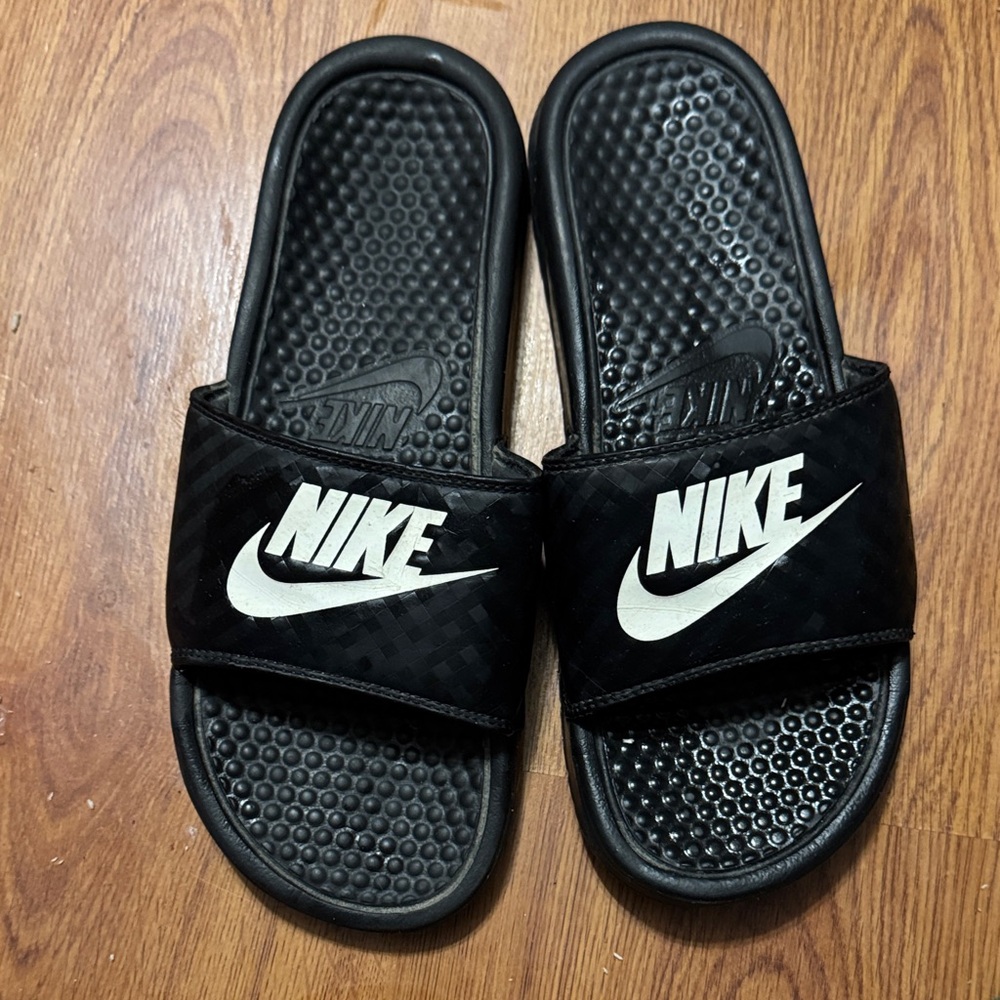Nike Black and White Slide Sandals